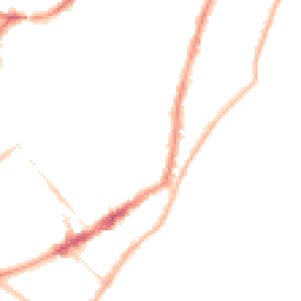 Night-time road noise heatmap for BN22 8AD
