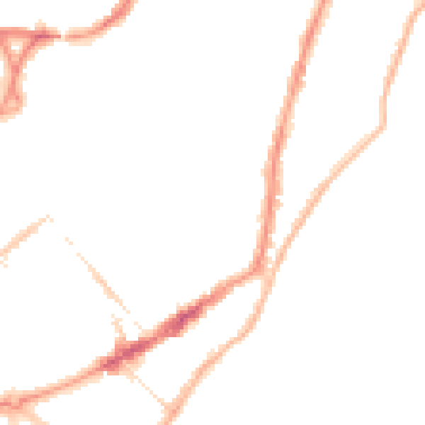 Night-time road noise heatmap for BN22 8AQ