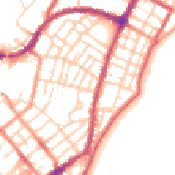 Daytime road noise heatmap for BN22 8AU