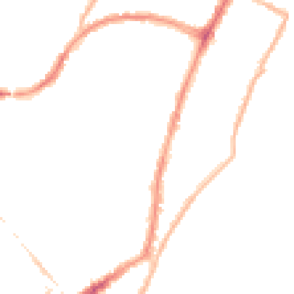 Night-time road noise heatmap for BN22 8AU