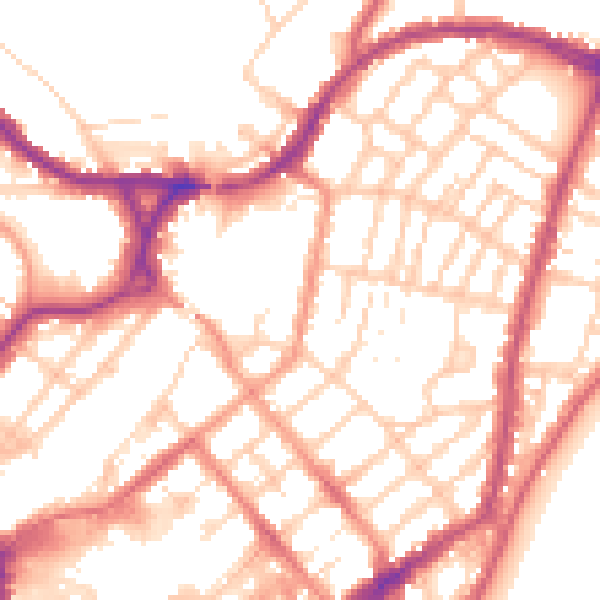 Daytime road noise heatmap for BN22 8EW