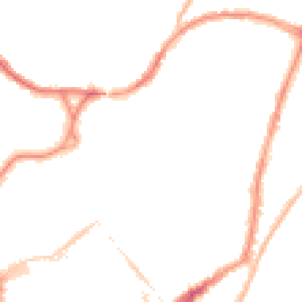 Night-time road noise heatmap for BN22 8EW