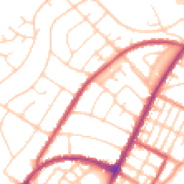 Daytime road noise heatmap for BN22 8FA