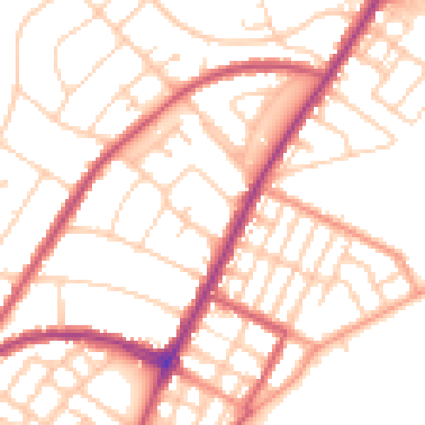 Daytime road noise heatmap for BN22 8FE