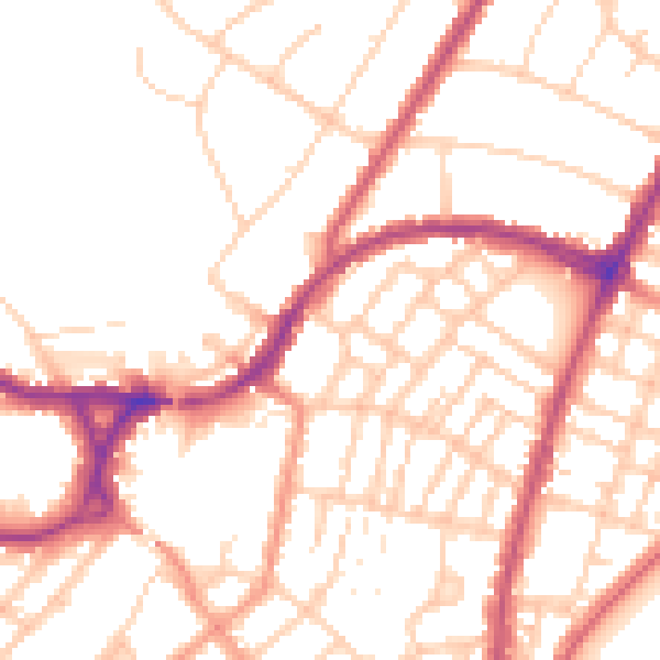 Daytime road noise heatmap for BN22 8HA