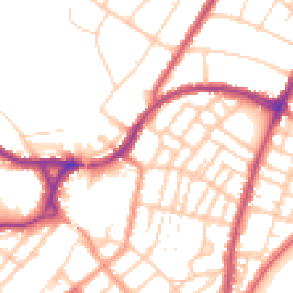 Daytime road noise heatmap for BN22 8HB