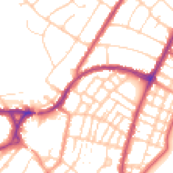Daytime road noise heatmap for BN22 8HD