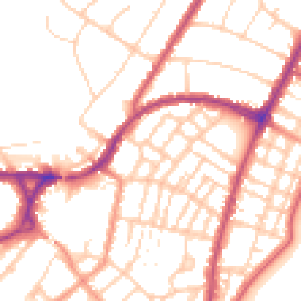 Daytime road noise heatmap for BN22 8HL