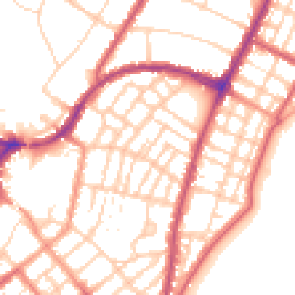 Daytime road noise heatmap for BN22 8JJ