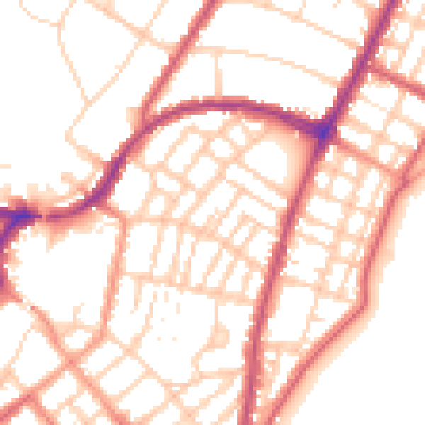 Daytime road noise heatmap for BN22 8JL