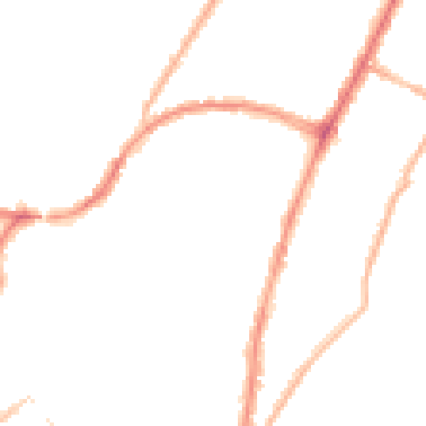 Night-time road noise heatmap for BN22 8JL