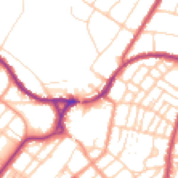 Daytime road noise heatmap for BN22 8LF