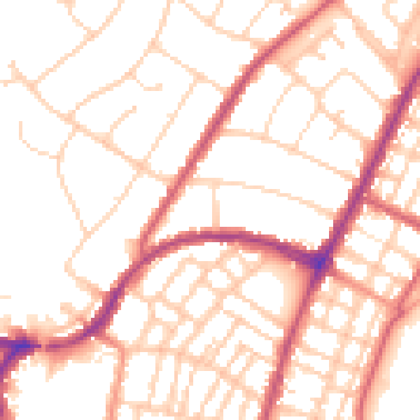 Daytime road noise heatmap for BN22 8NG
