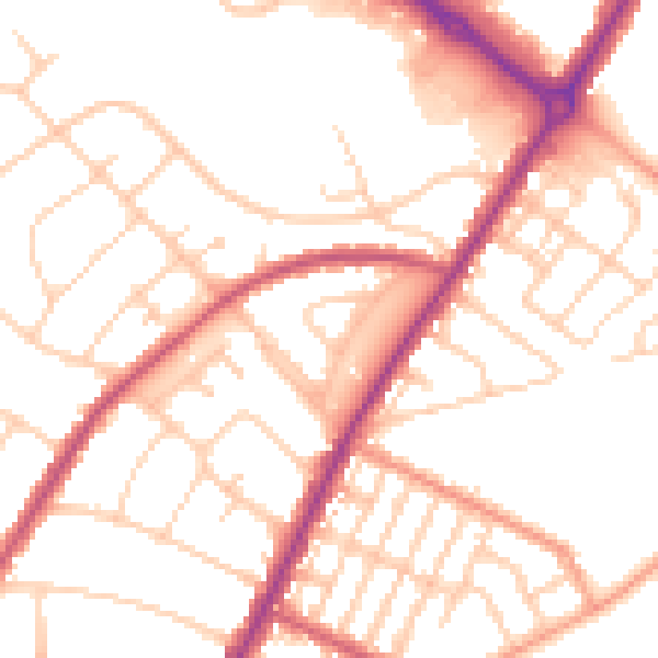 Daytime road noise heatmap for BN22 8RD