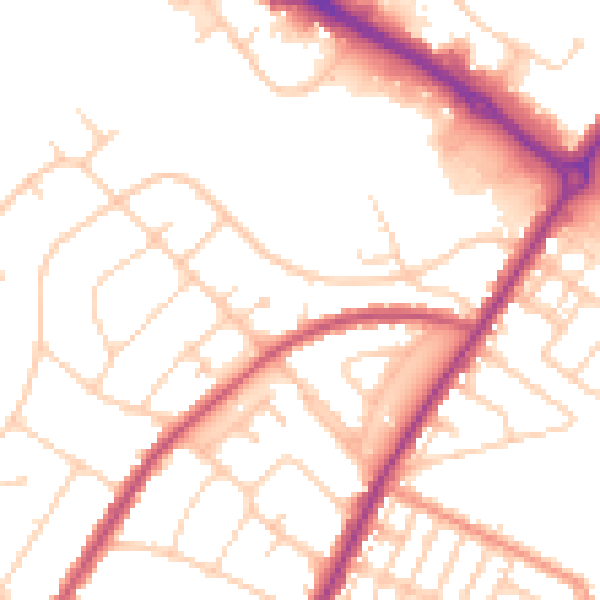 Daytime road noise heatmap for BN22 8RN
