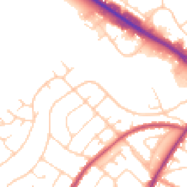 Daytime road noise heatmap for BN22 8RY