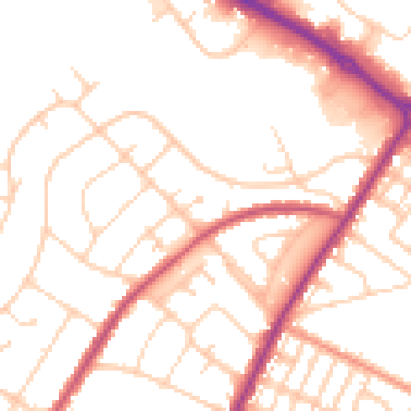 Daytime road noise heatmap for BN22 8SG