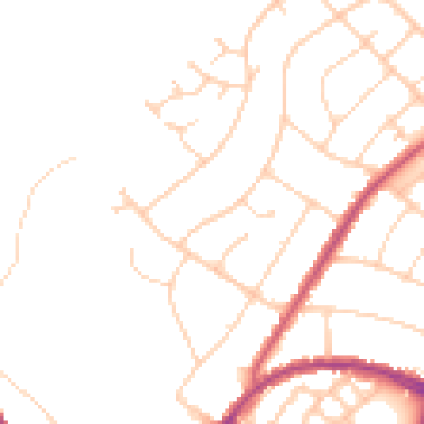 Daytime road noise heatmap for BN22 8UN
