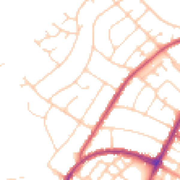 Daytime road noise heatmap for BN22 8UX