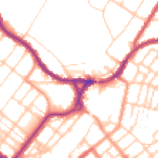 Daytime road noise heatmap for BN22 8XG