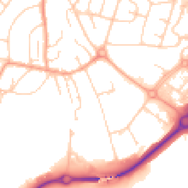 Daytime road noise heatmap for BN22 9BN