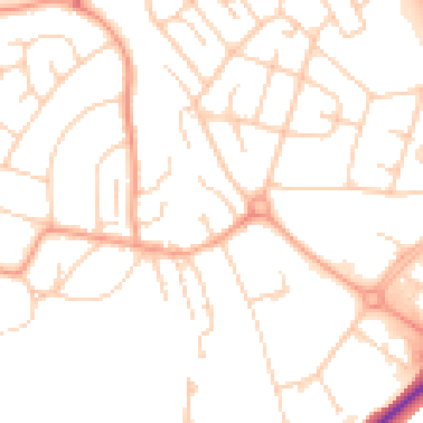 Daytime road noise heatmap for BN22 9BP