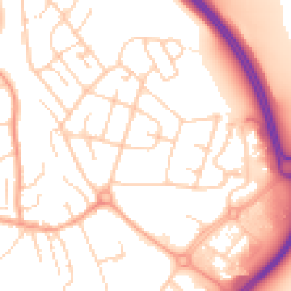 Daytime road noise heatmap for BN22 9DN