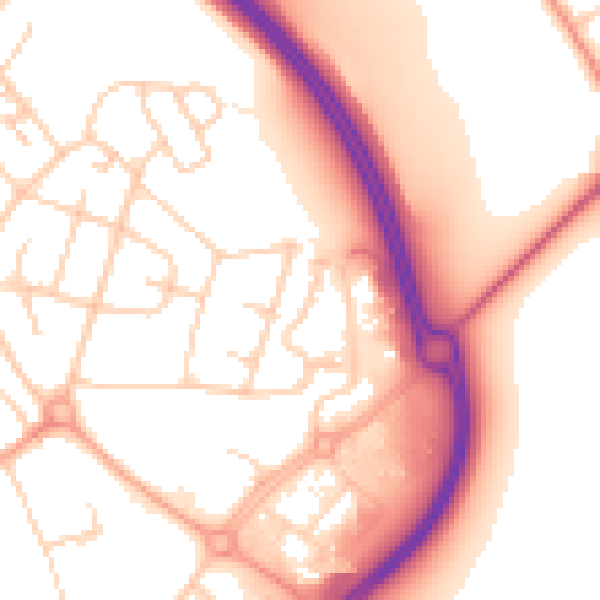 Daytime road noise heatmap for BN22 9EH