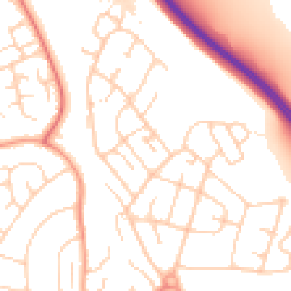 Daytime road noise heatmap for BN22 9ER