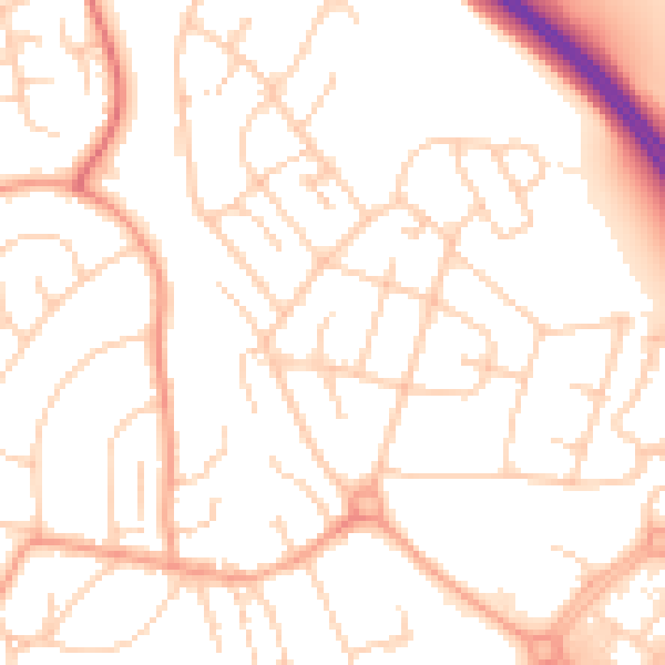 Daytime road noise heatmap for BN22 9EX