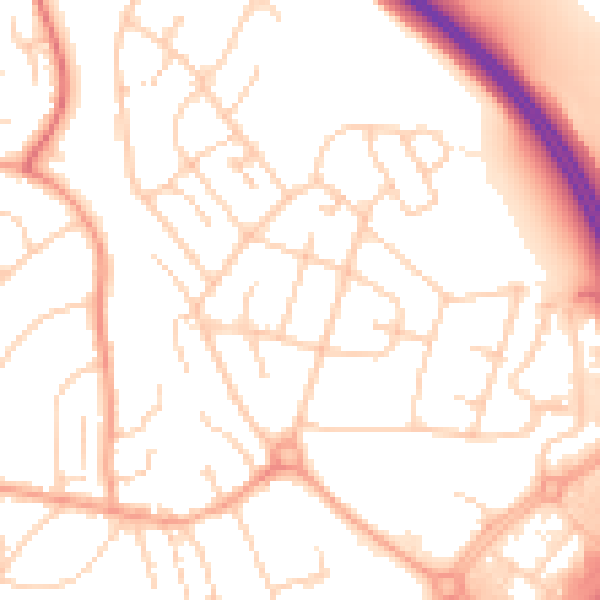 Daytime road noise heatmap for BN22 9EZ