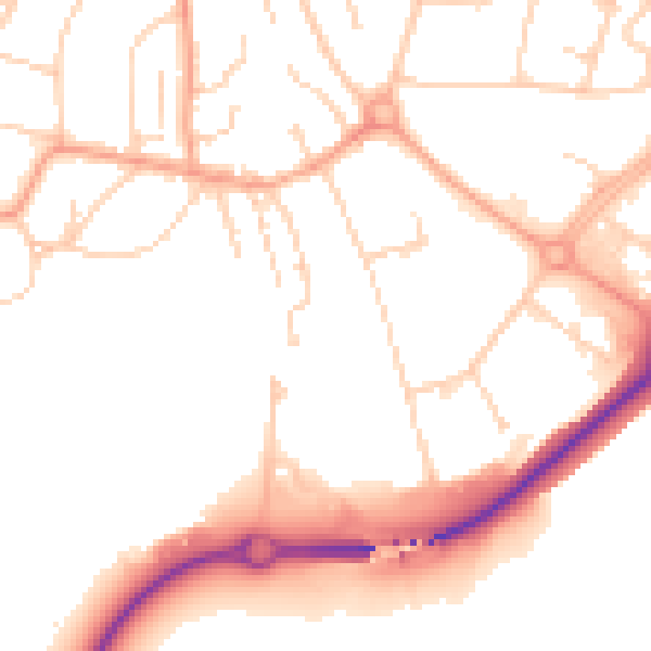 Daytime road noise heatmap for BN22 9NB