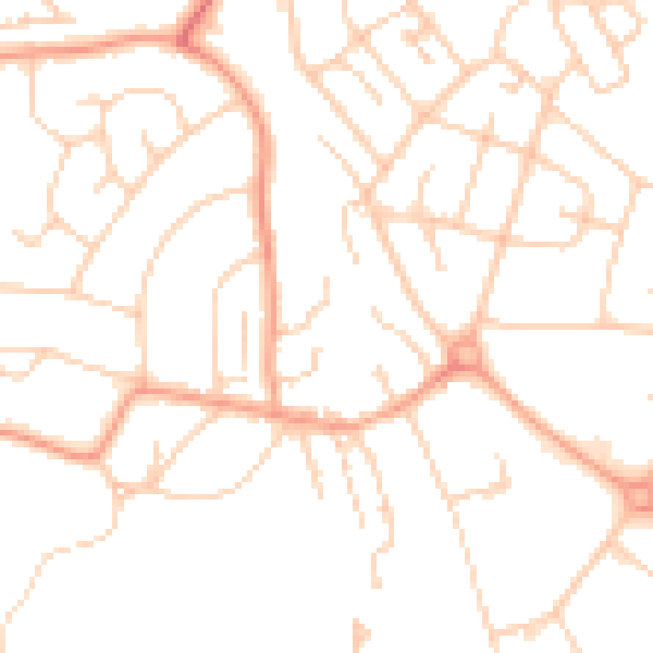 Daytime road noise heatmap for BN22 9NP