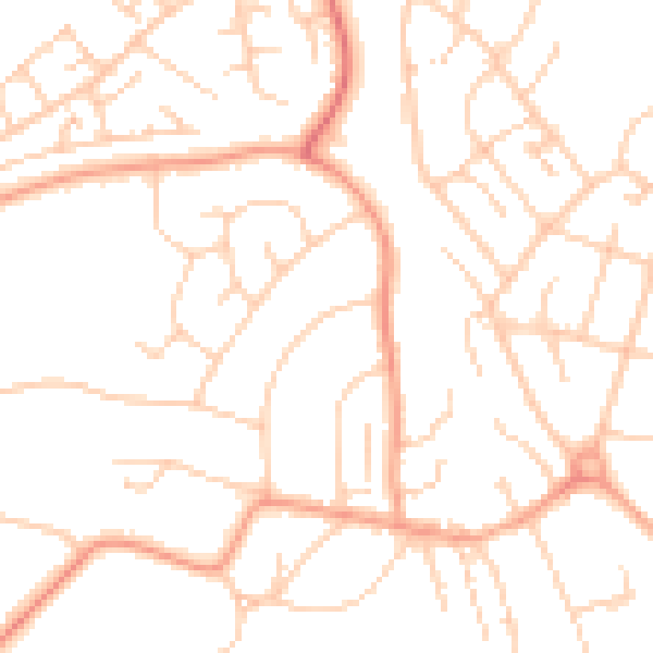 Daytime road noise heatmap for BN22 9NT