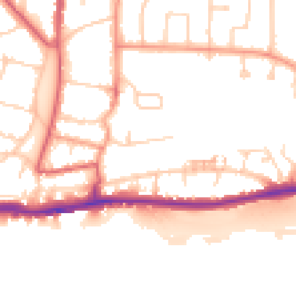 Daytime road noise heatmap for BN42 4AB