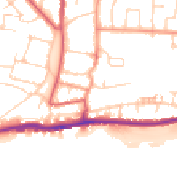 Daytime road noise heatmap for BN42 4AD