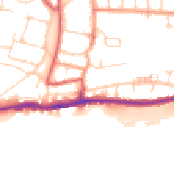 Daytime road noise heatmap for BN42 4AF