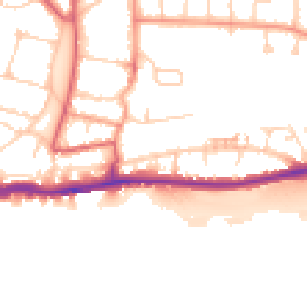 Daytime road noise heatmap for BN42 4AG