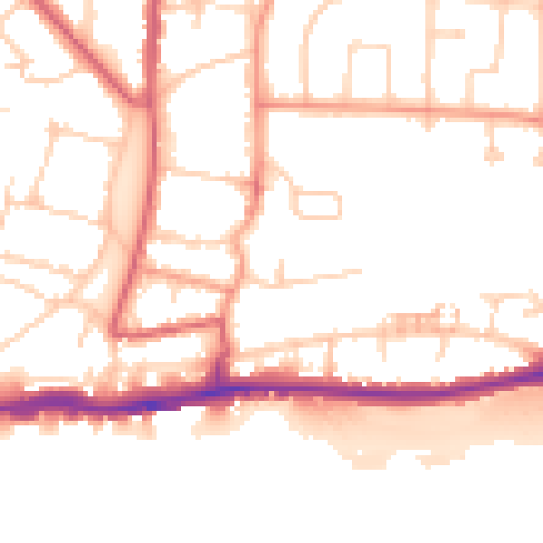 Daytime road noise heatmap for BN42 4AJ