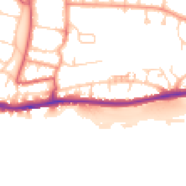 Daytime road noise heatmap for BN42 4AL