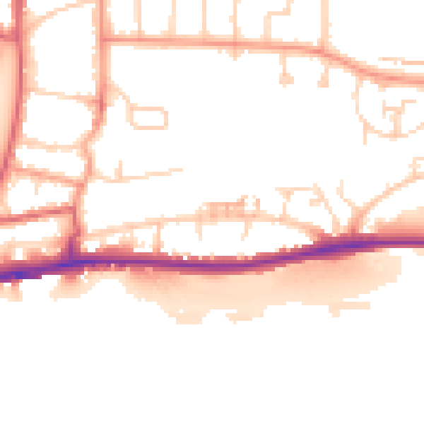 Daytime road noise heatmap for BN42 4AP