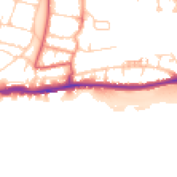 Daytime road noise heatmap for BN42 4AW