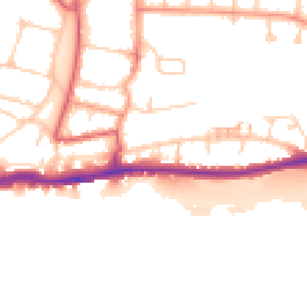 Daytime road noise heatmap for BN42 4AY