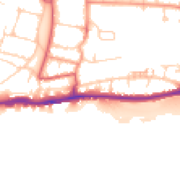Daytime road noise heatmap for BN42 4AZ