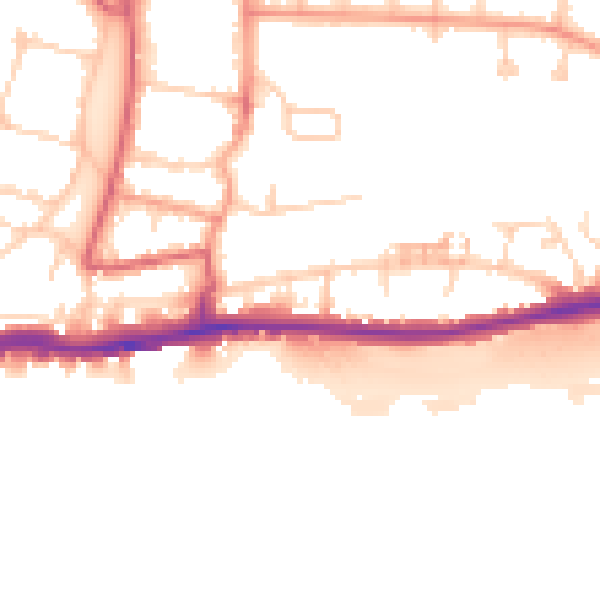 Daytime road noise heatmap for BN42 4BA