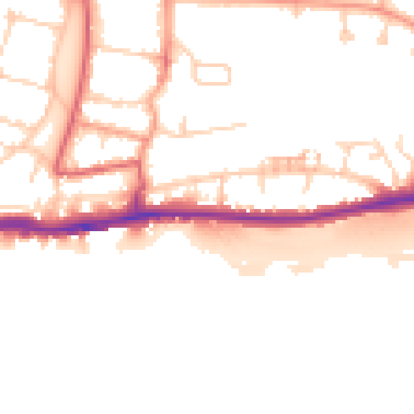 Daytime road noise heatmap for BN42 4BB