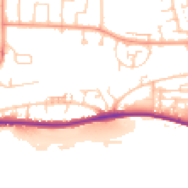 Daytime road noise heatmap for BN42 4BF