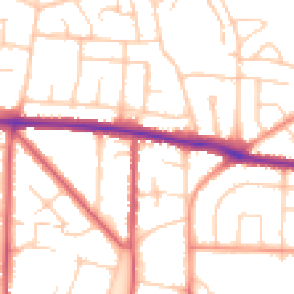 Daytime road noise heatmap for BN42 4BS