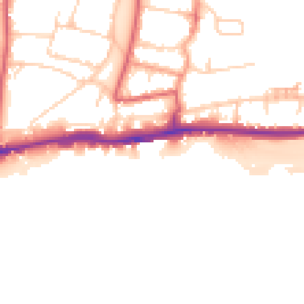 Daytime road noise heatmap for BN42 4BW