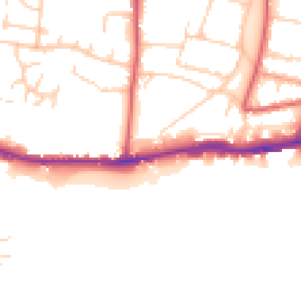 Daytime road noise heatmap for BN42 4BX